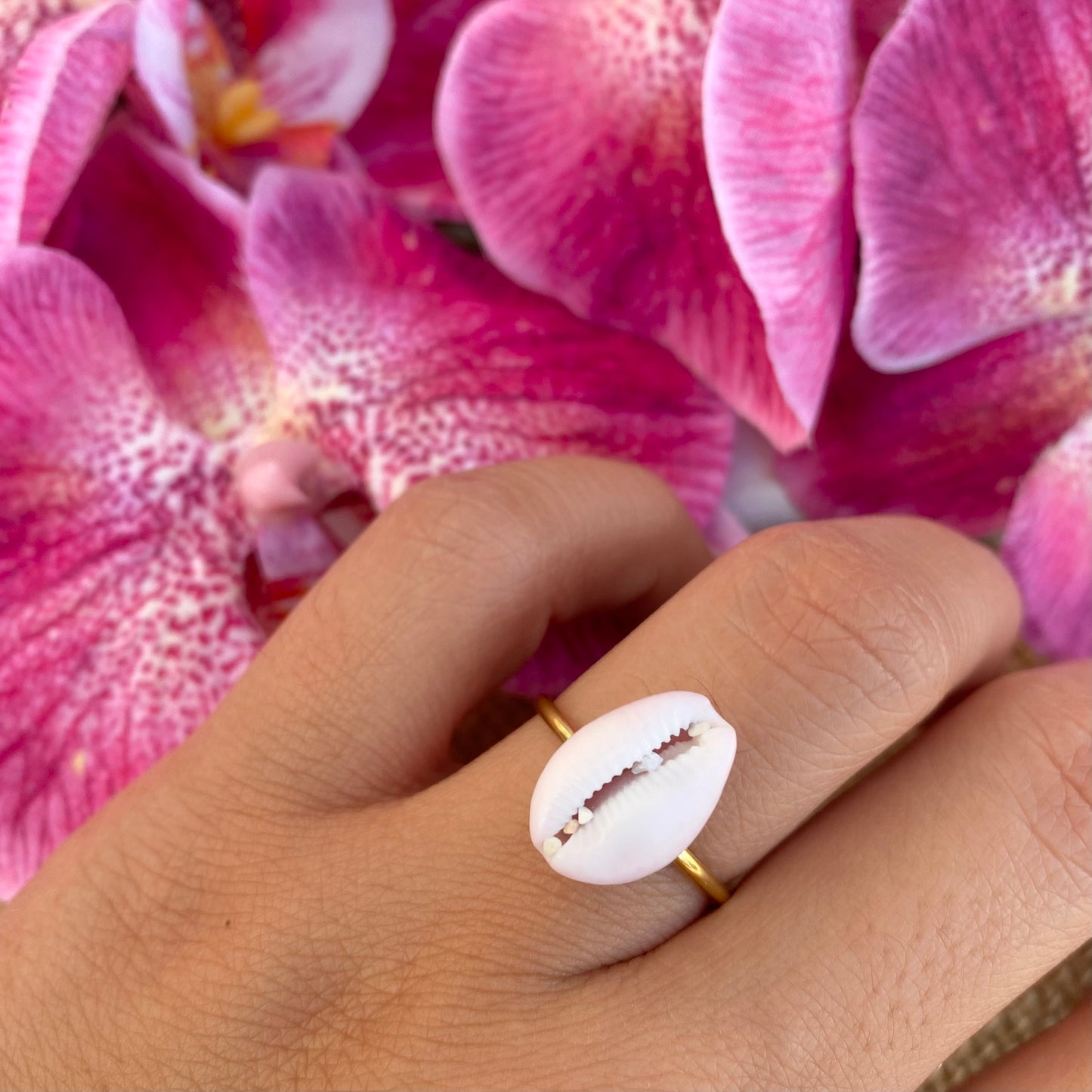 Isla Purple Cowrie Ring