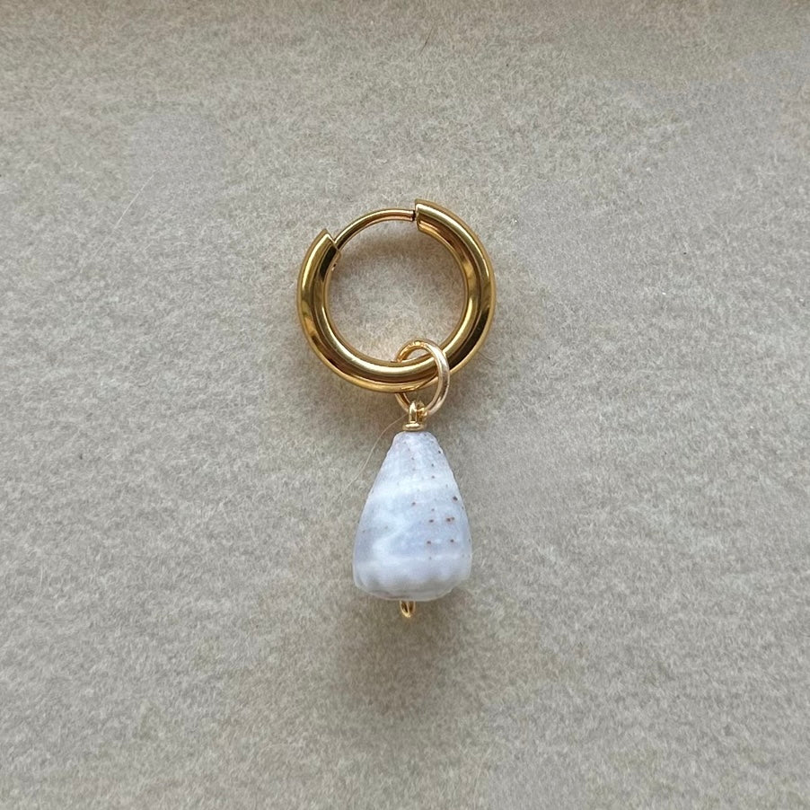 Rare Mini Gray Spotted Cone Charm in Gold