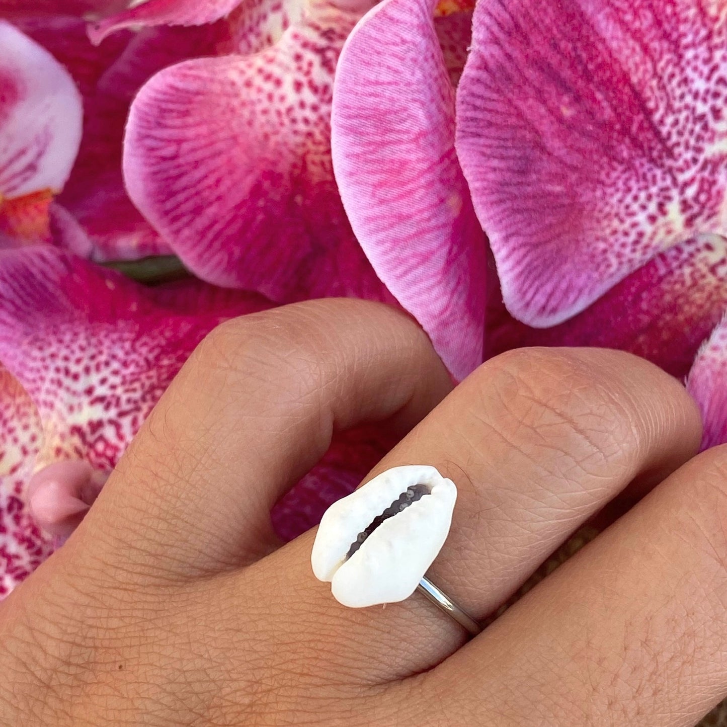 Isla White Cowrie Ring