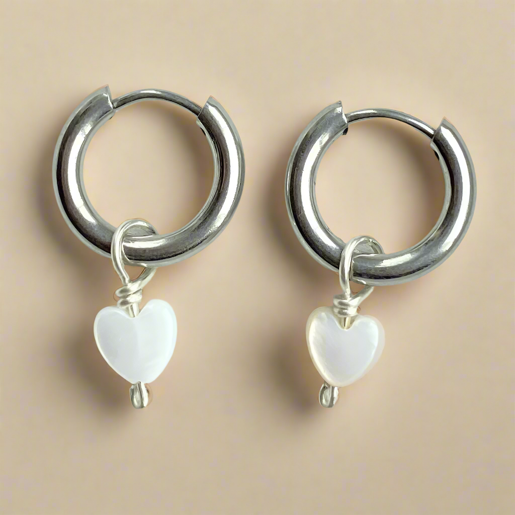 Silver Heart Huggies