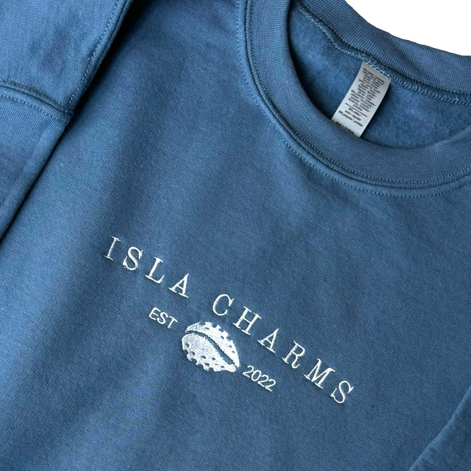 Isla Charms Crewneck in Indigo