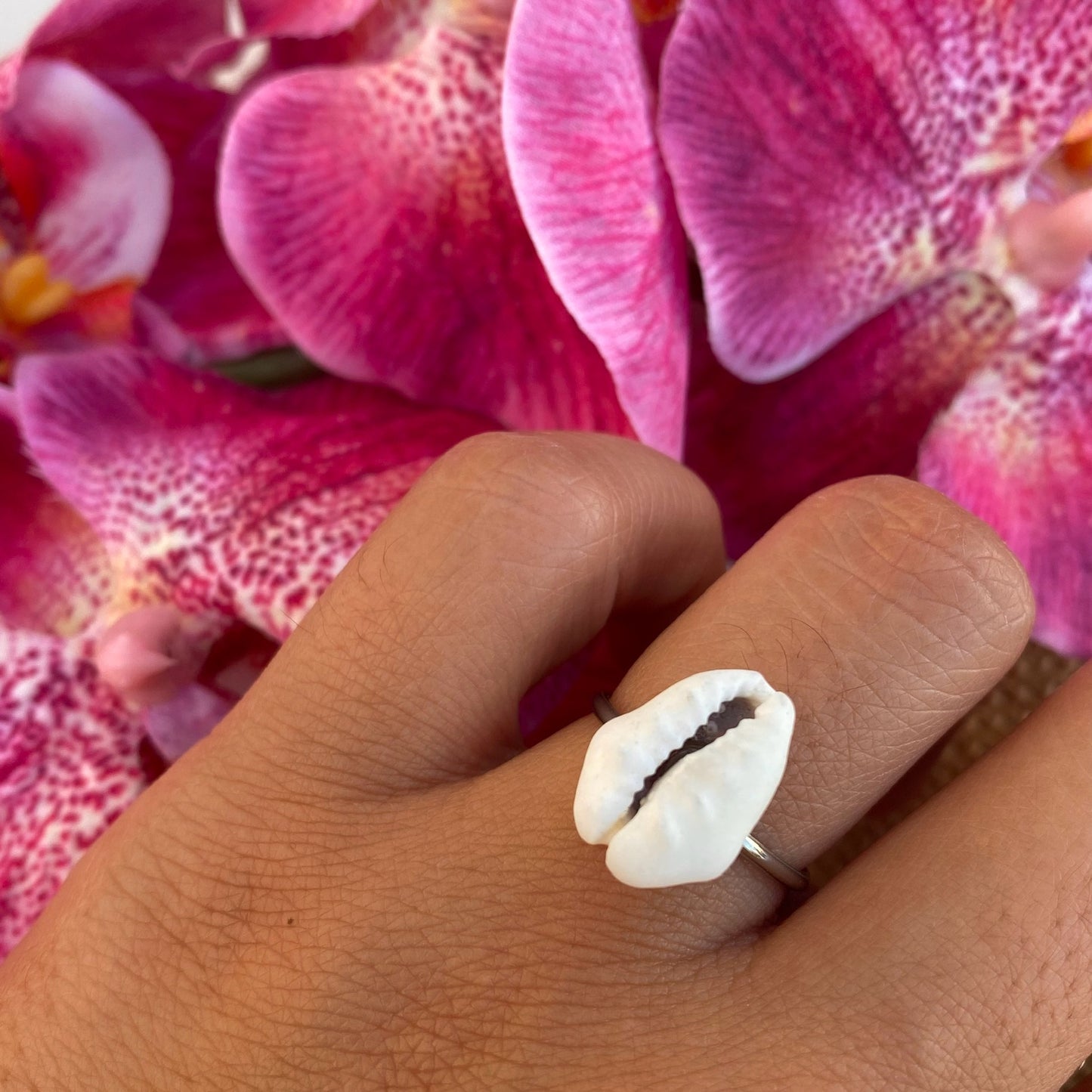 Isla White Cowrie Ring