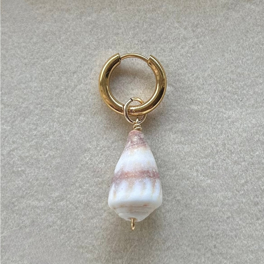 Rare Brown Striped Cone Charm in Gold