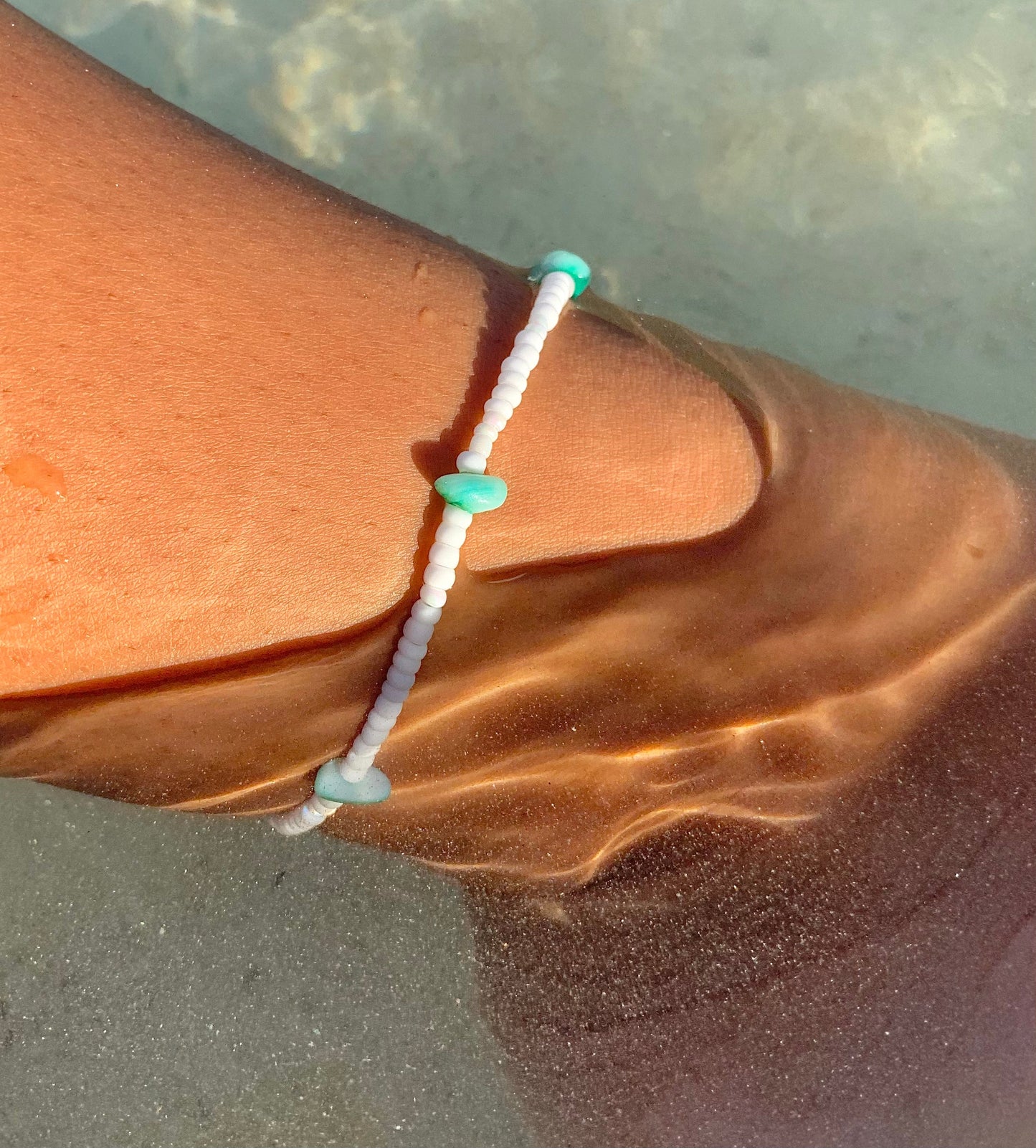 Teal Seaside Anklet