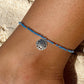 Dusty Blue & Gold Anklet