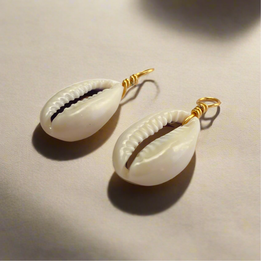 Gold Faux Cowrie Huggie Charms