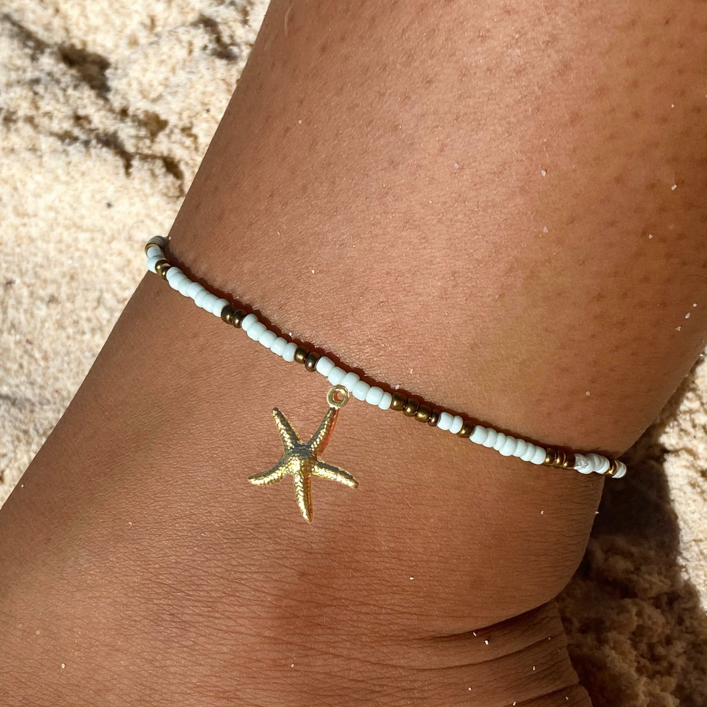 Mint & Gold Anklet