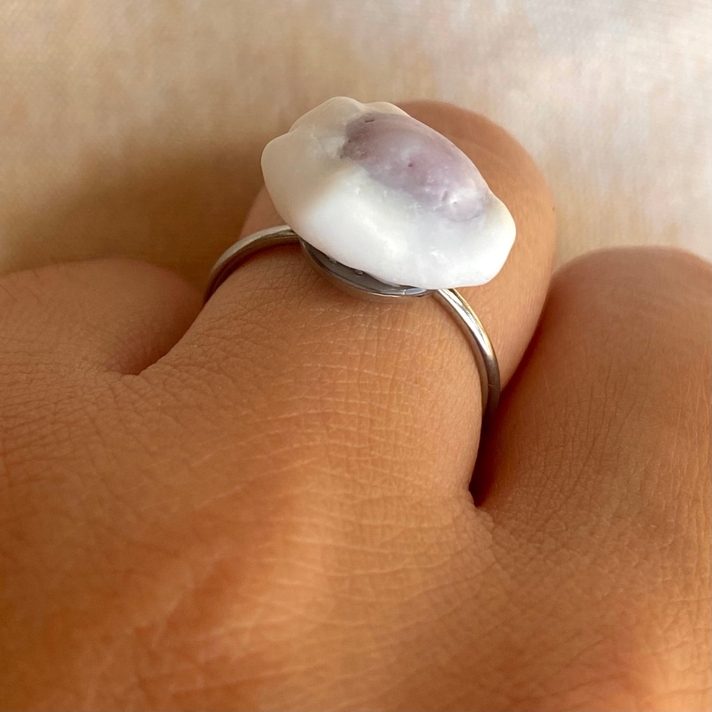 Silver Cowrie Ring