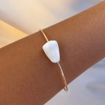 Gold White Cone Bangle