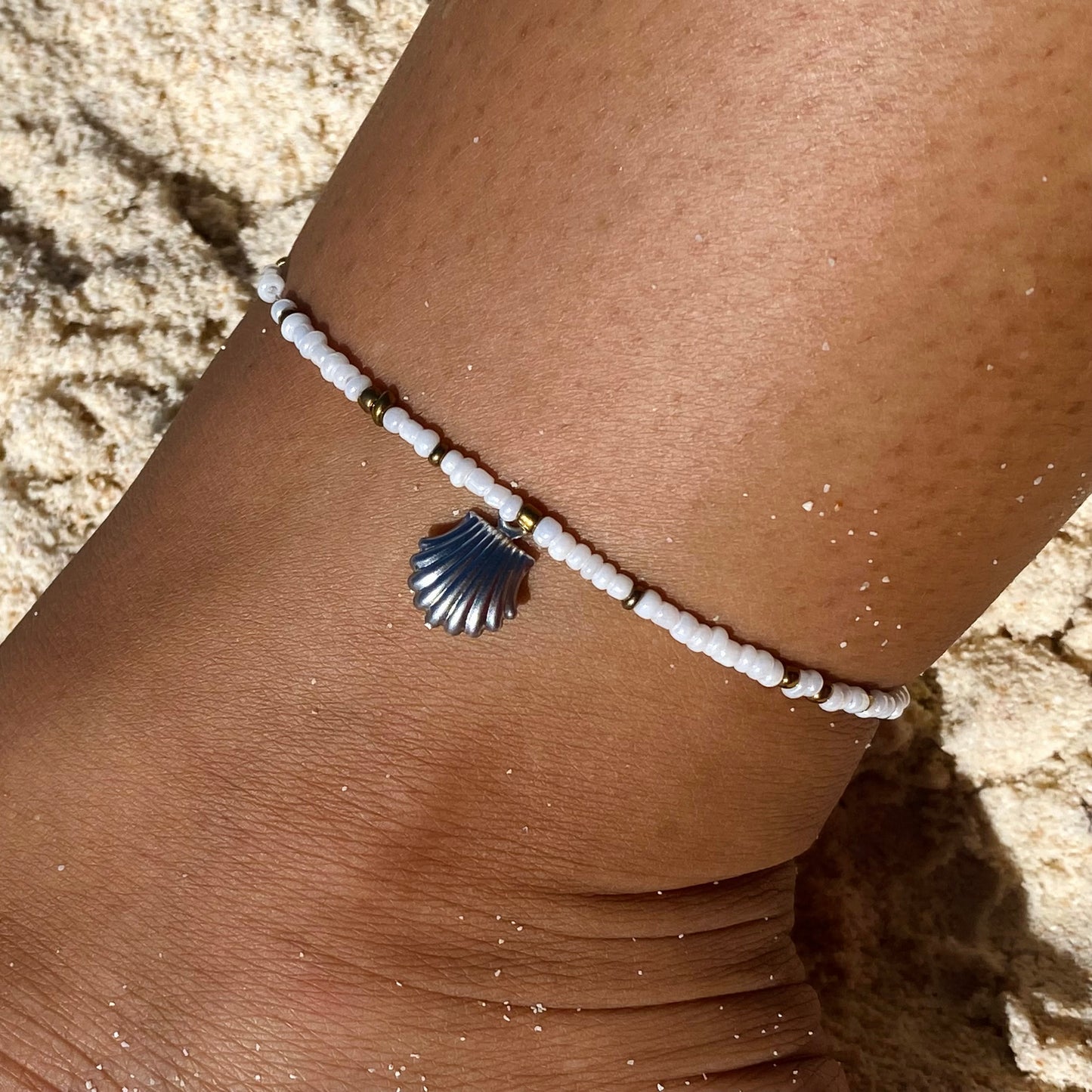 White & Gold Anklet