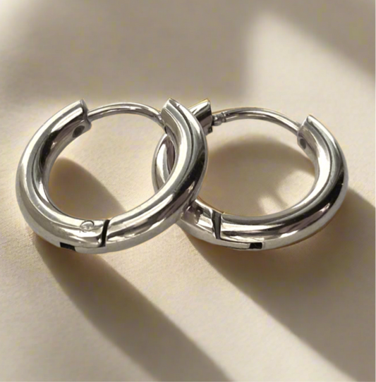 Silver Huggie Hoops