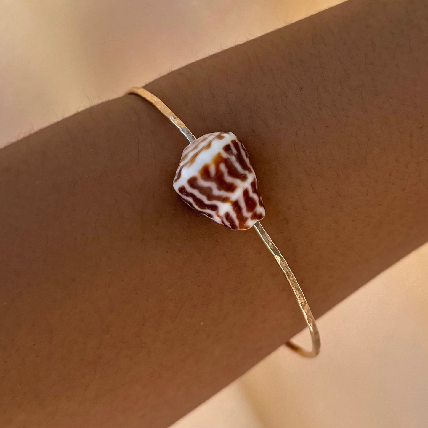 Gold Textile Cone Bangle