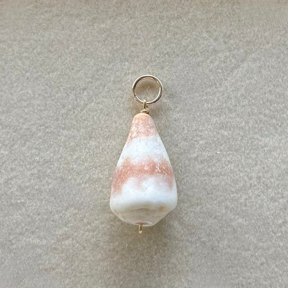 Rare Orange Striped Cone Charm in Gold