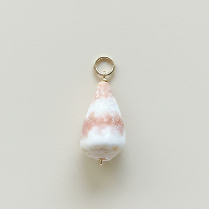 Rare Orange Striped Cone Charm in Gold