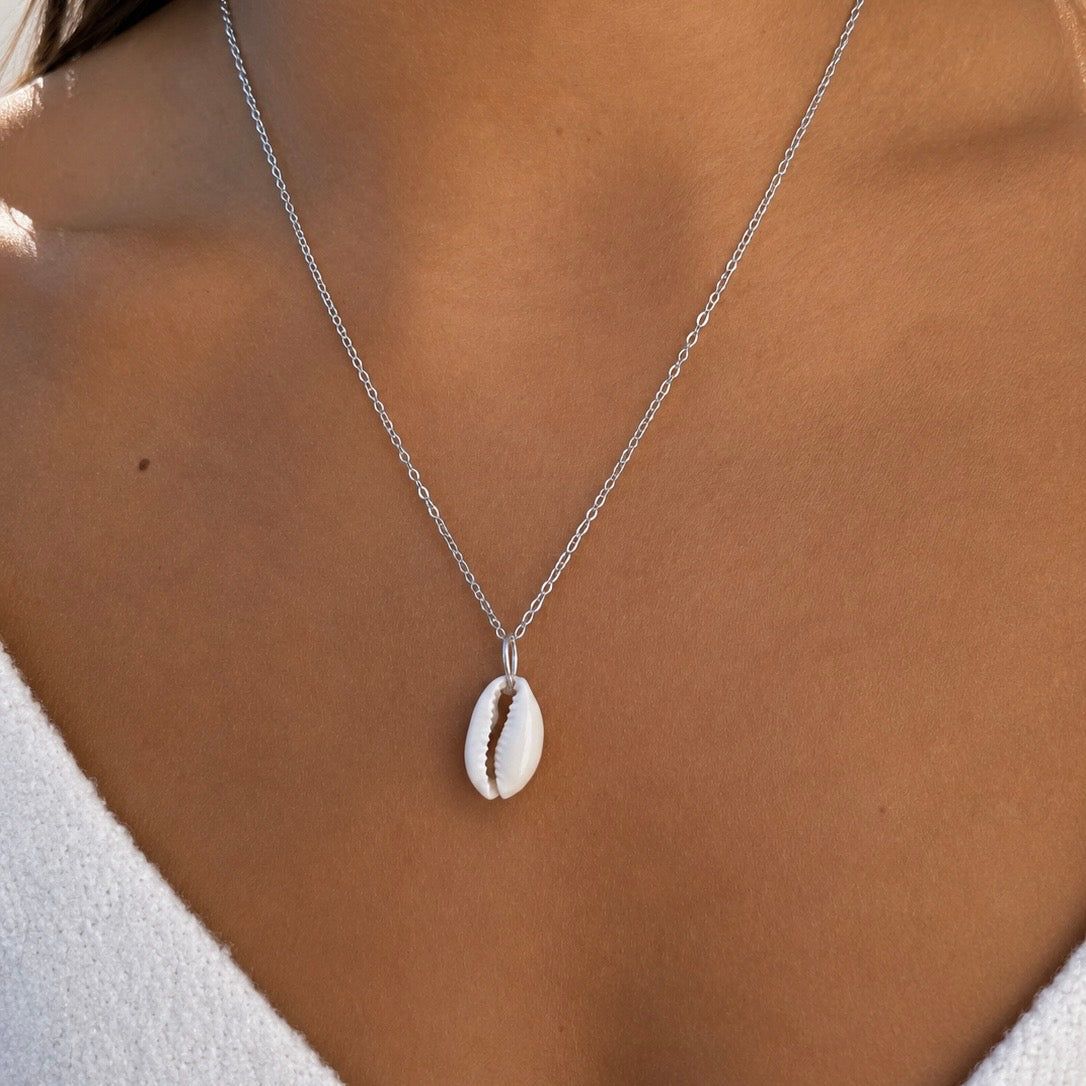 Silver Cowrie Necklace