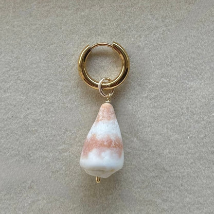 Rare Orange Striped Cone Charm in Gold