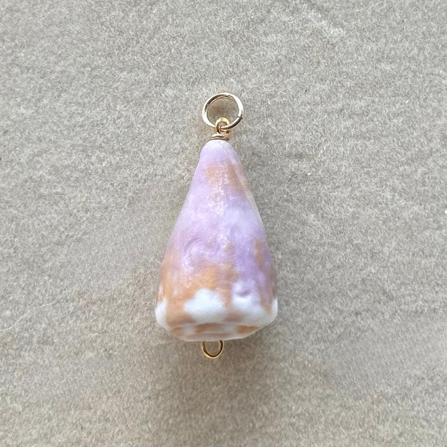 Rare Purple Cone Charm in Gold