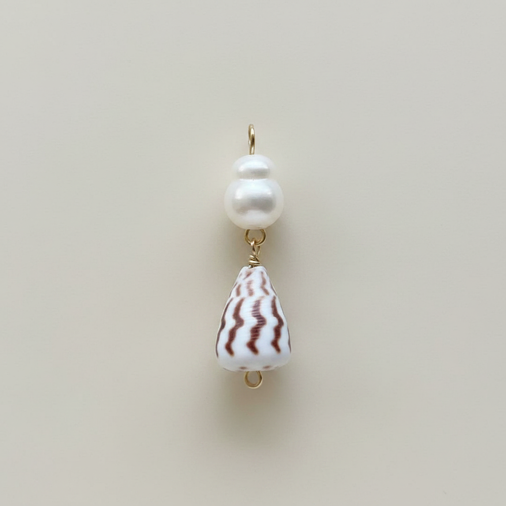 Pearl Cone Charm in Gold