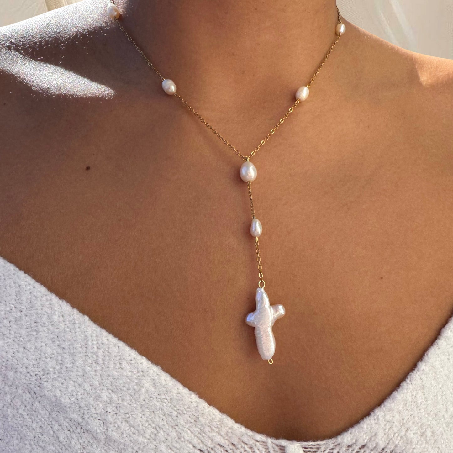 Mother of Pearl Drop Necklace