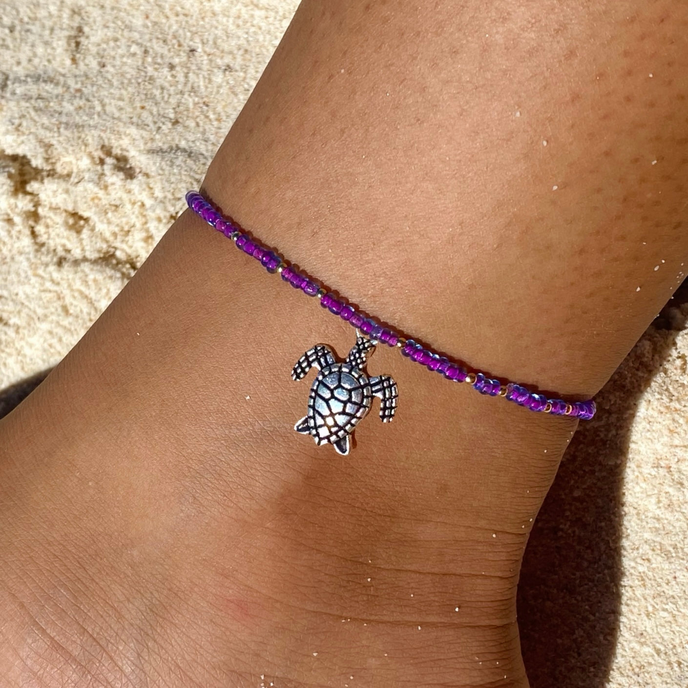 Purple & Gold Anklet