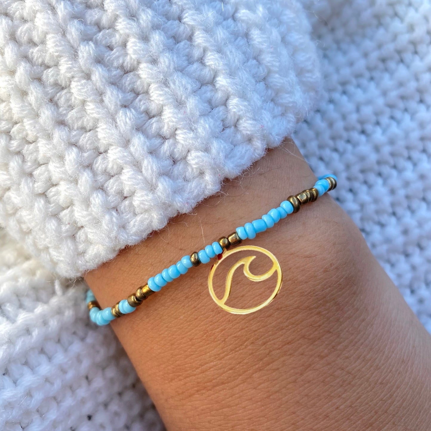 Light Blue & Gold Bracelet