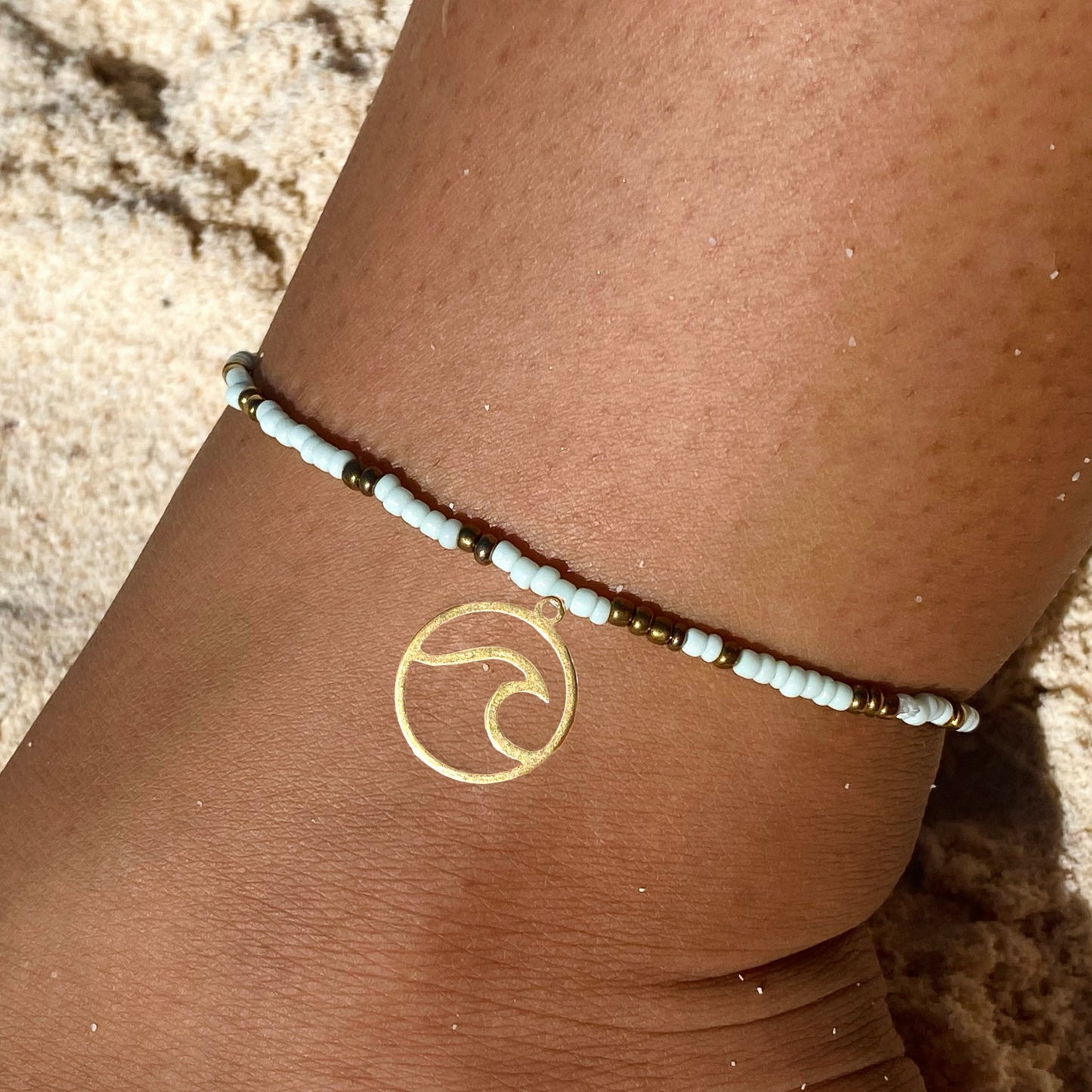 Mint & Gold Anklet