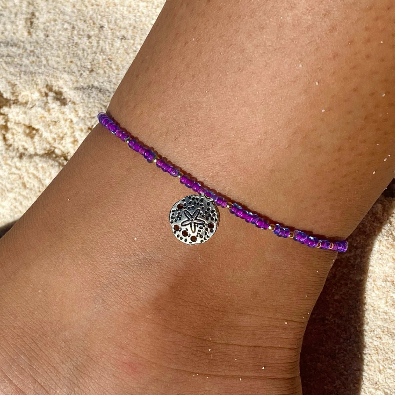 Purple & Gold Anklet