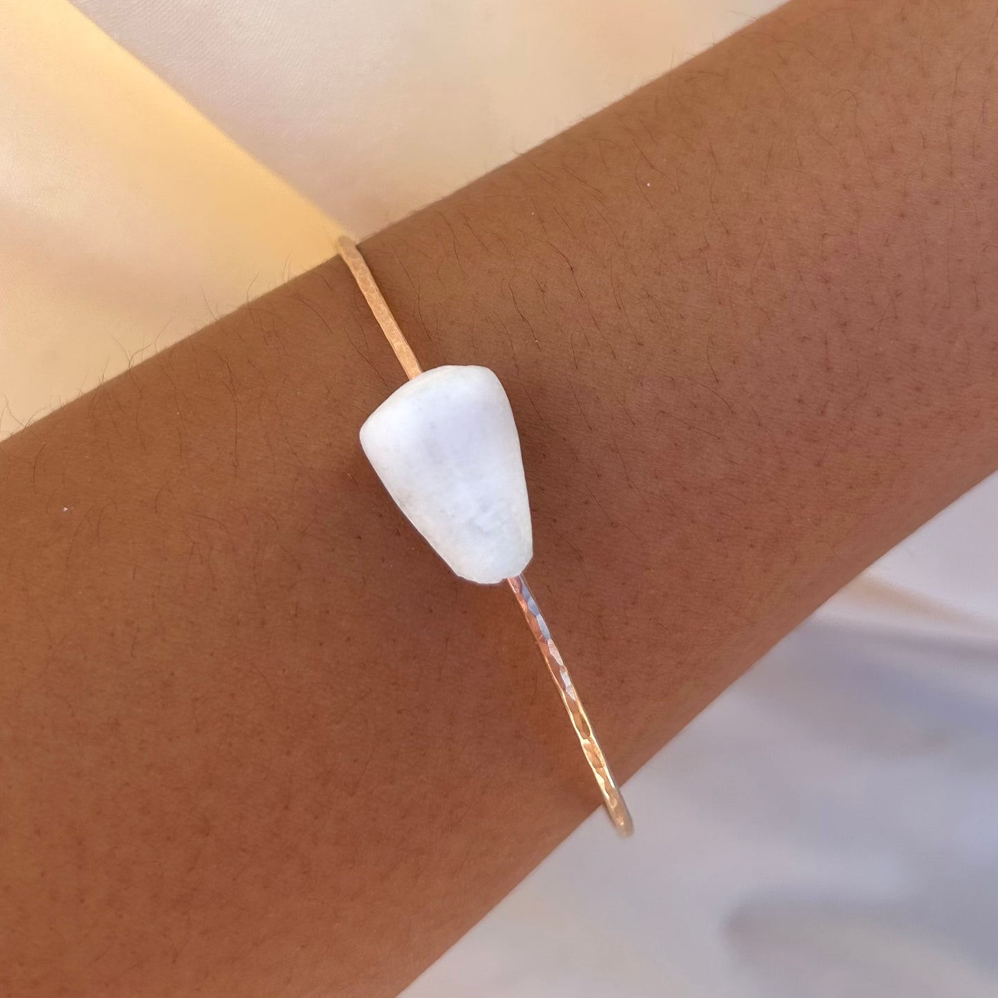 Gold White Cone Bangle
