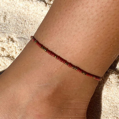 Brown & Gold Anklet