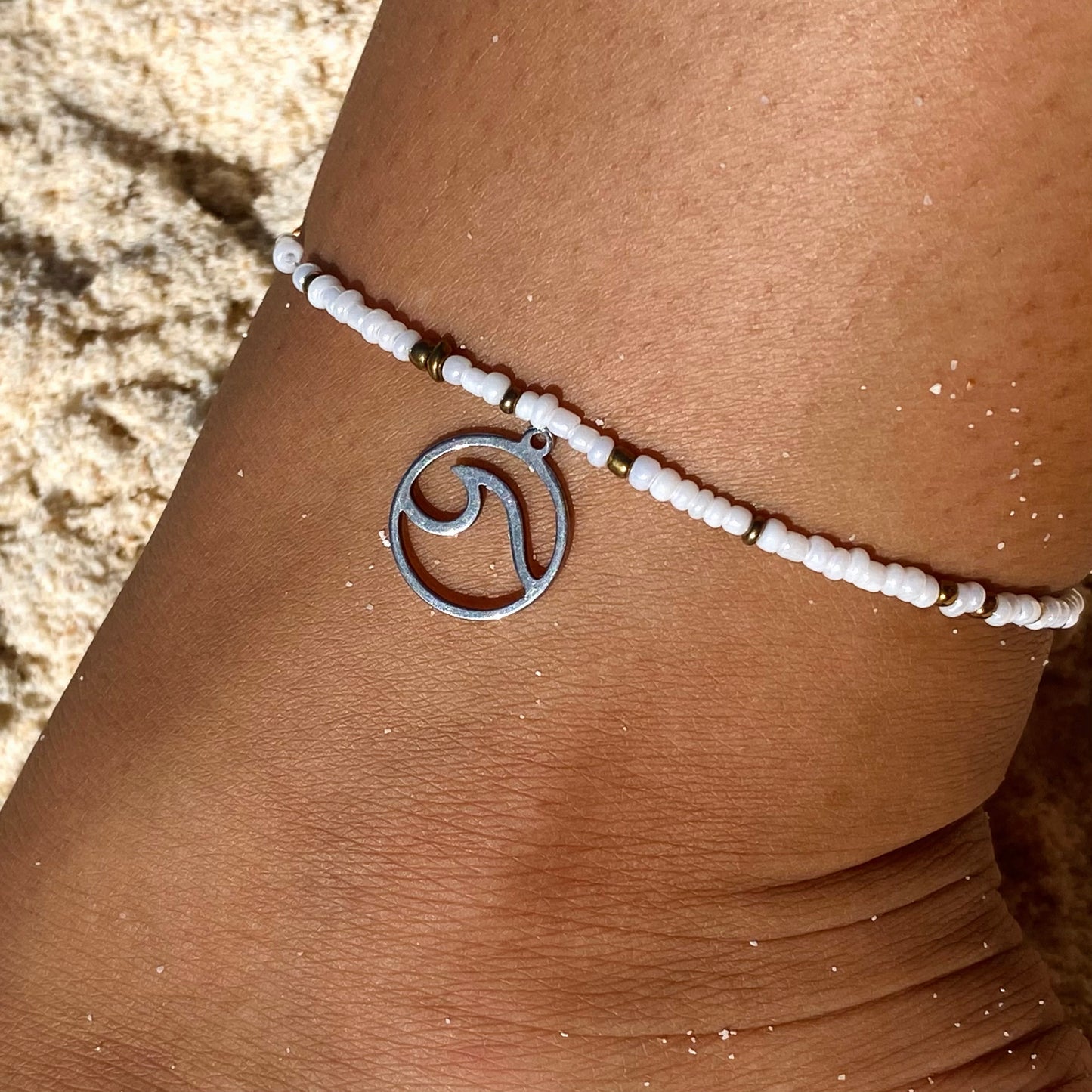 White & Gold Anklet