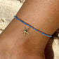 Dusty Blue & Gold Anklet