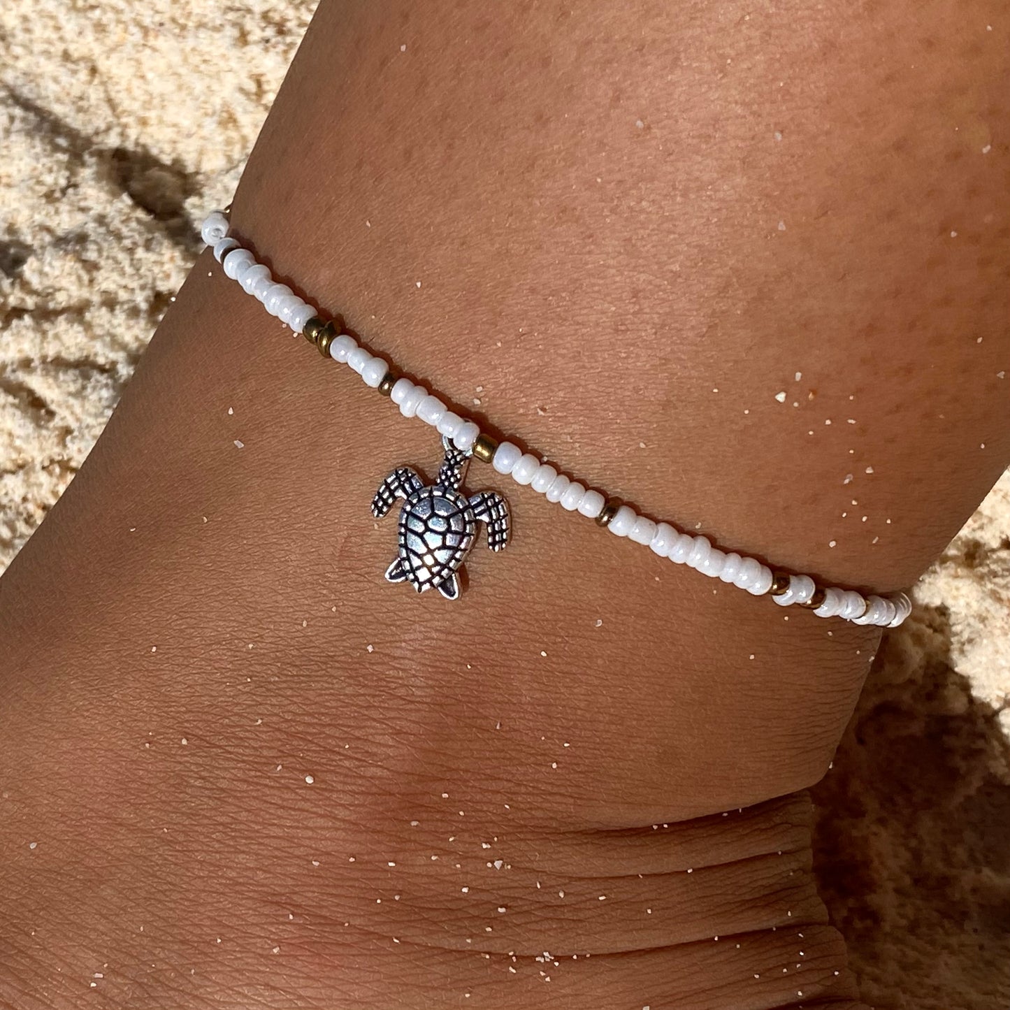 White & Gold Anklet