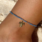 Dusty Blue & Gold Anklet