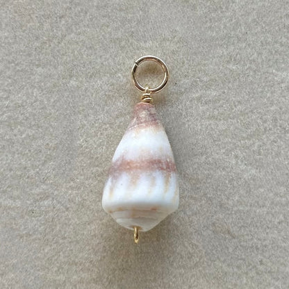 Rare Brown Striped Cone Charm in Gold