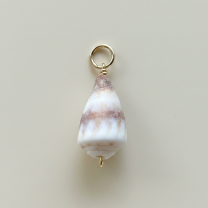 Rare Brown Striped Cone Charm in Gold