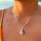 Silver Hebrew Cone Gem Necklace