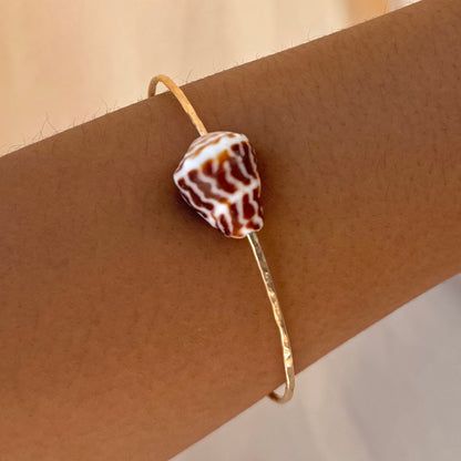 Gold Textile Cone Bangle