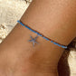 Dusty Blue & Gold Anklet