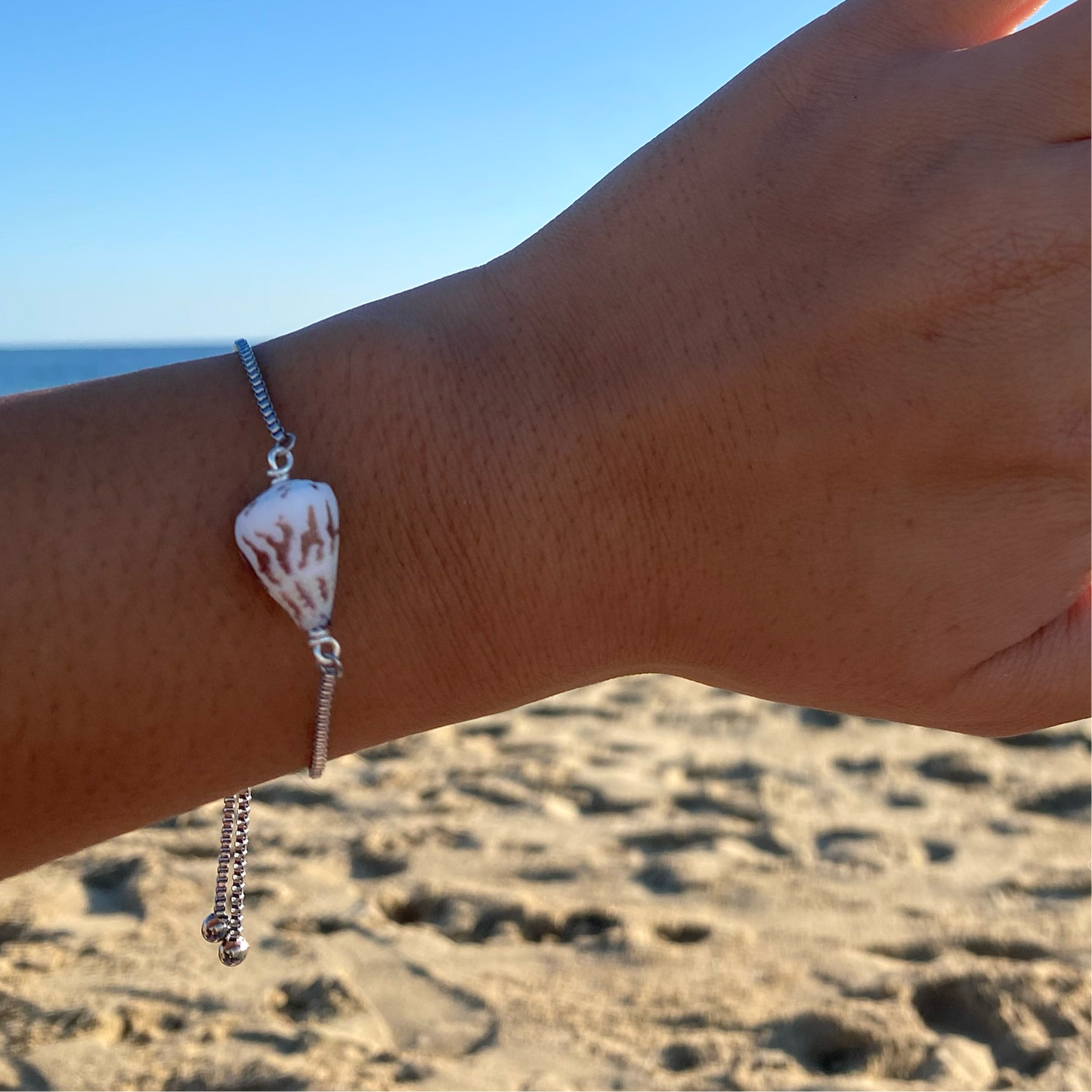 Silver Striped Cone Bracelet