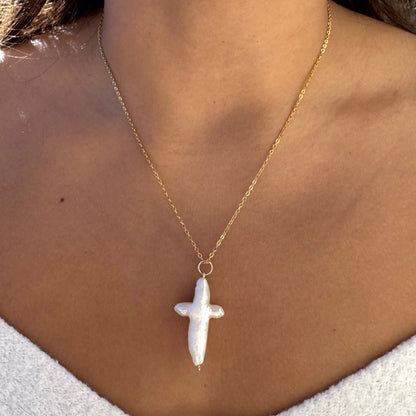 Pearl Cross Necklace