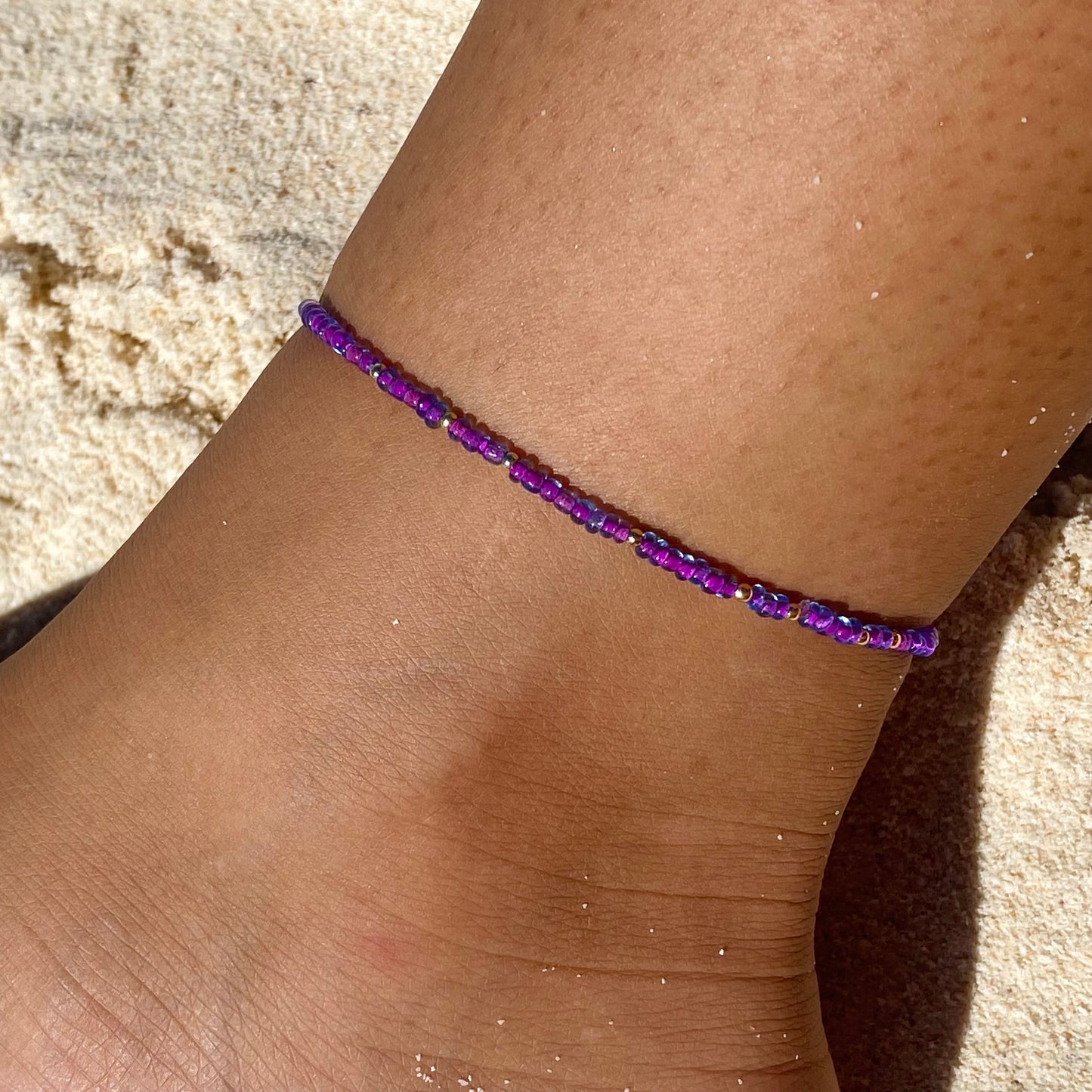 Purple & Gold Anklet