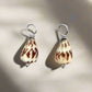 Silver Striped Cone Shell Huggie Charms