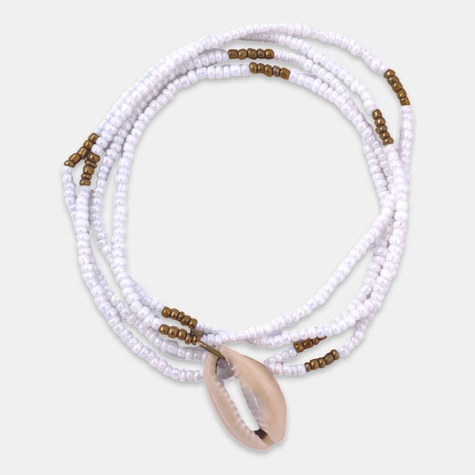White & Gold Waist Beads