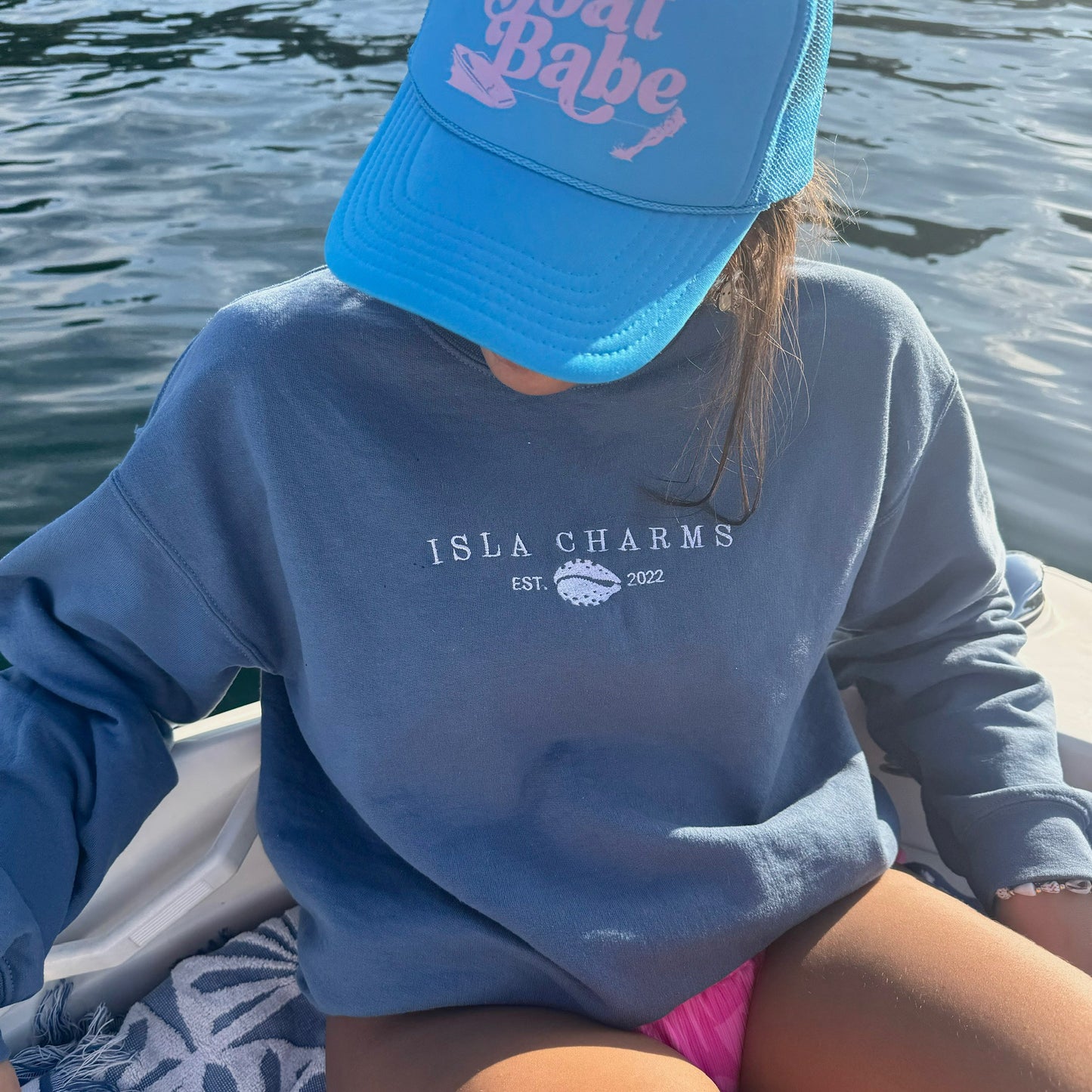 Isla Charms Crewneck in Indigo