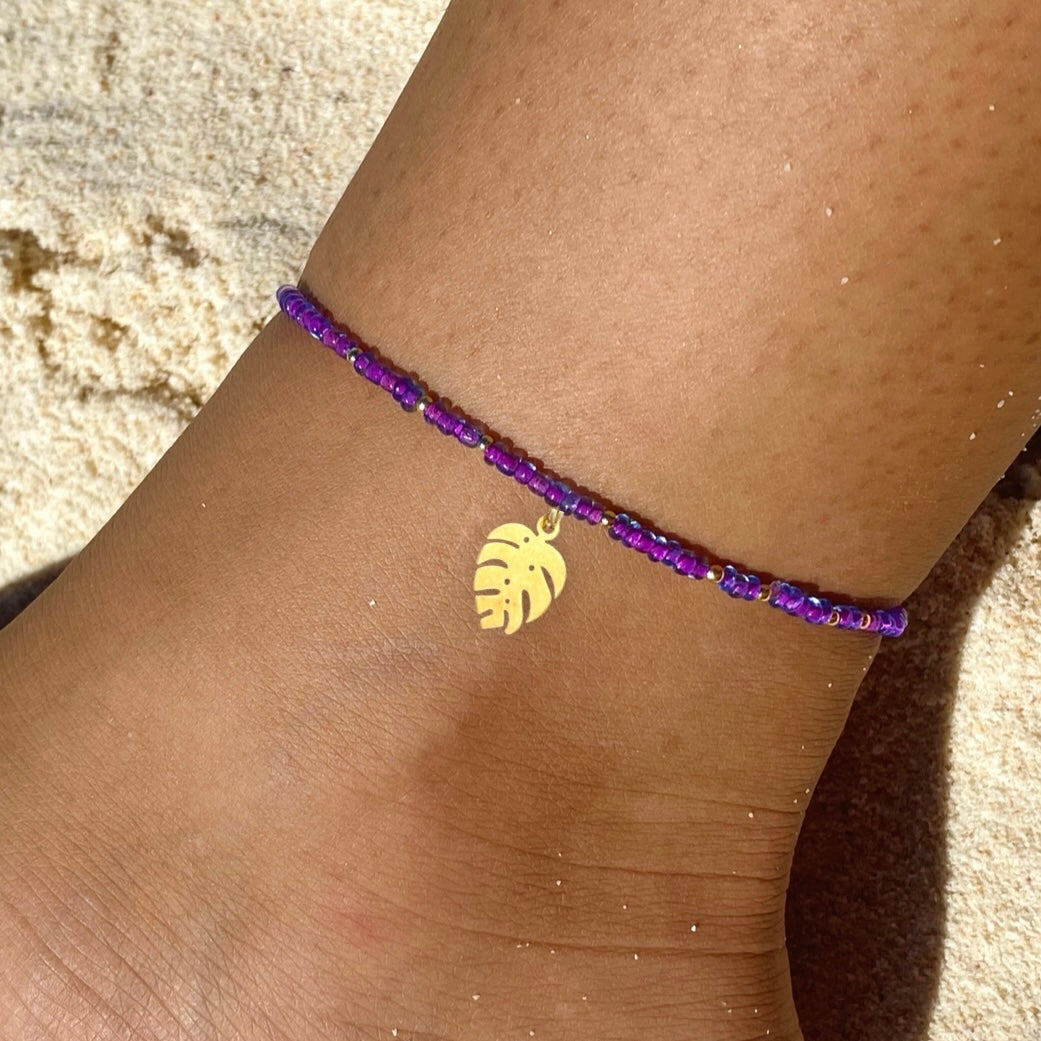 Purple & Gold Anklet