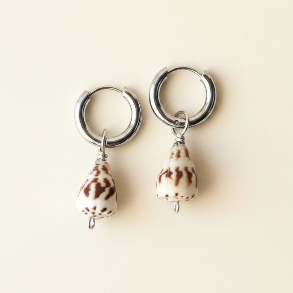 Gold Striped Cone Shell Huggies