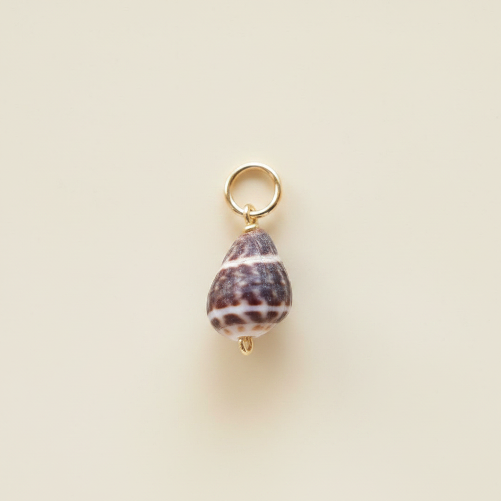 Mini Textile Cone Charm in Gold