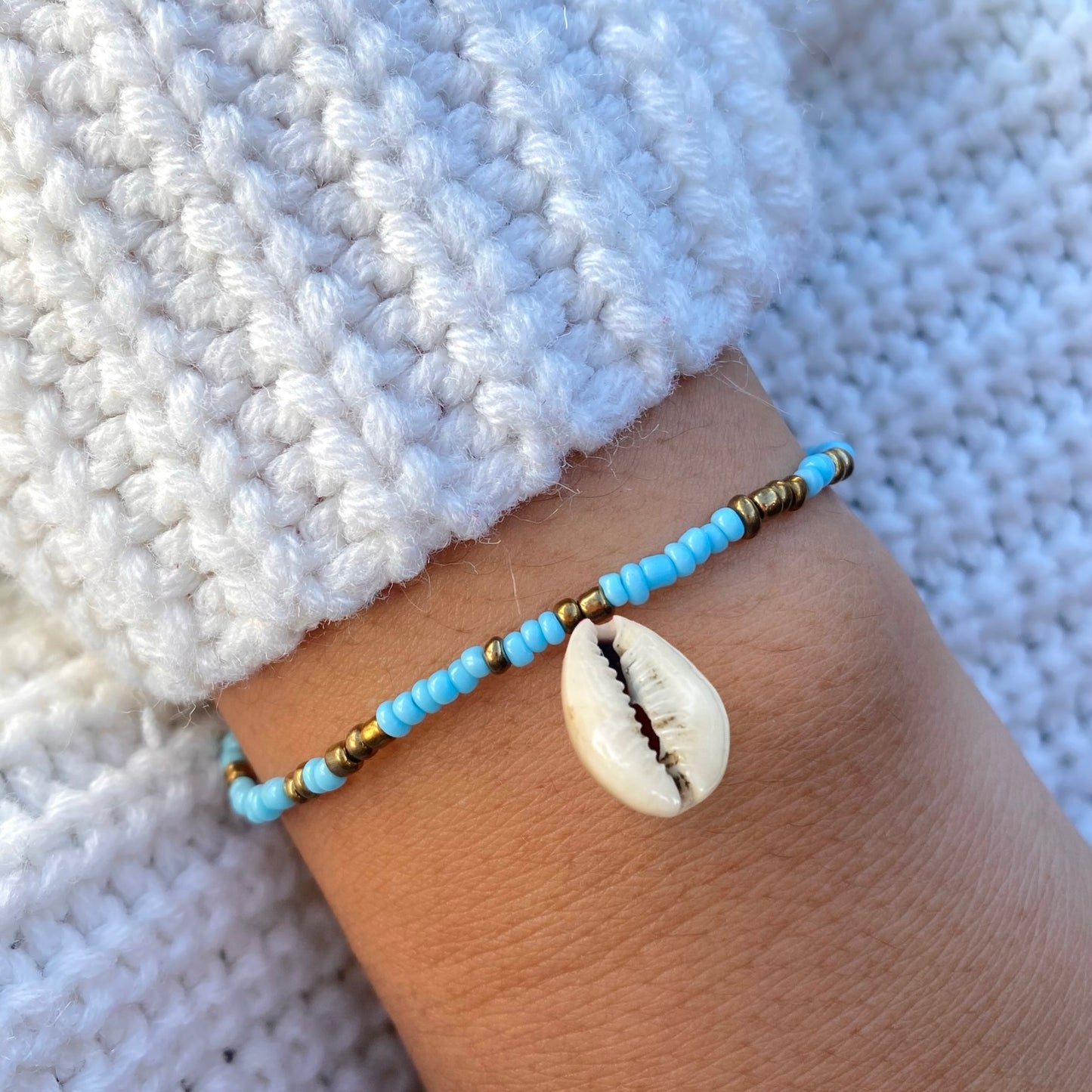 Light Blue & Gold Bracelet