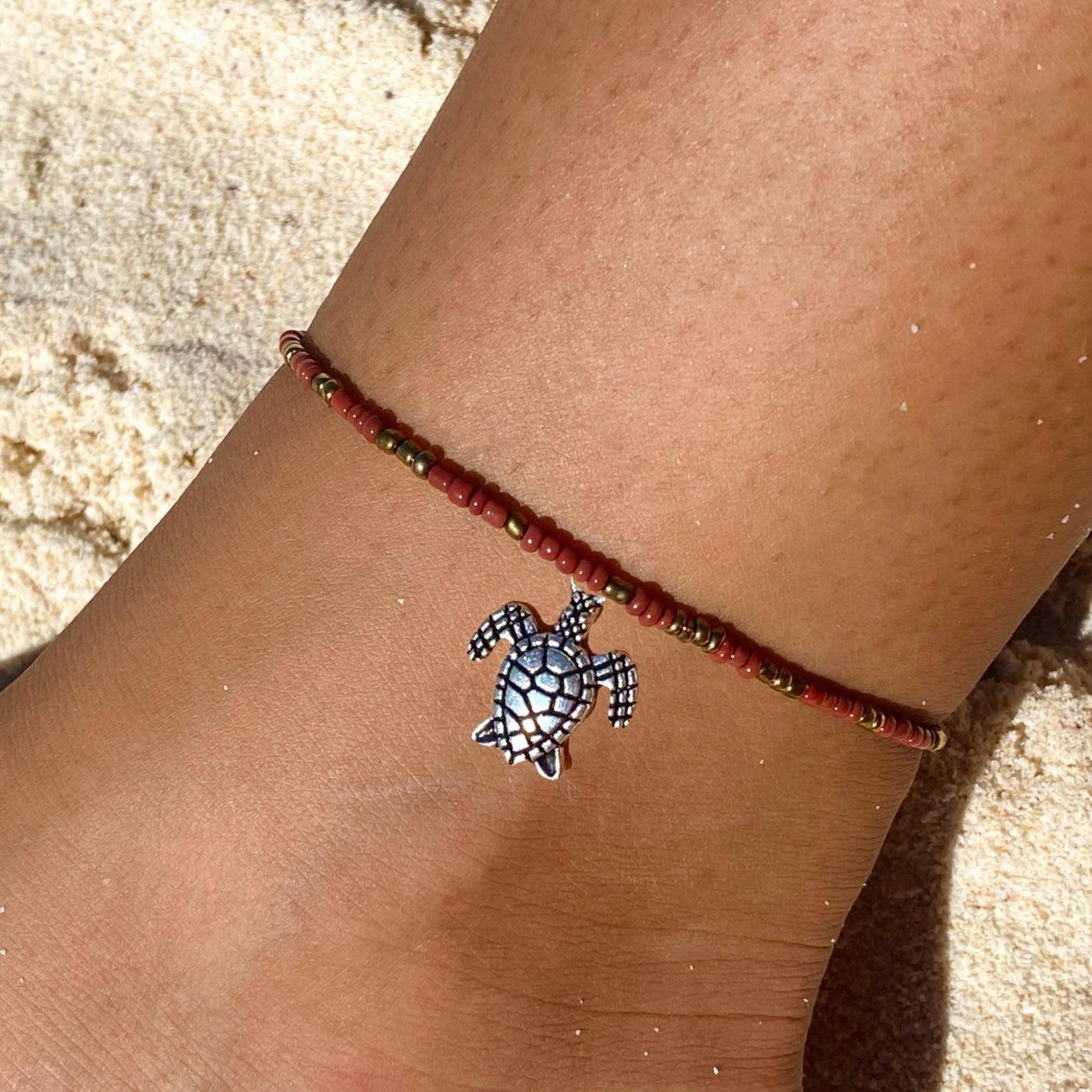 Brown & Gold Anklet