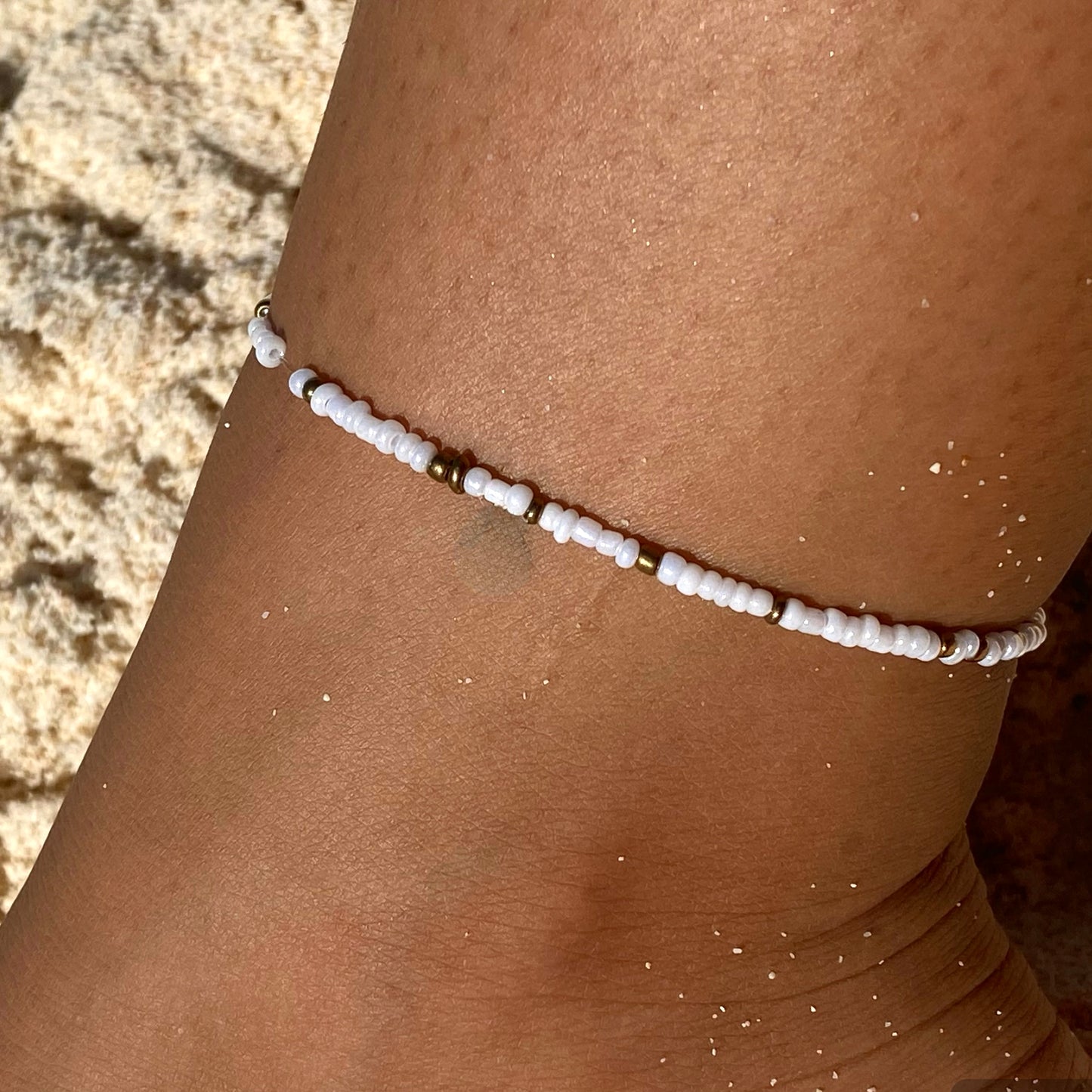 White & Gold Anklet